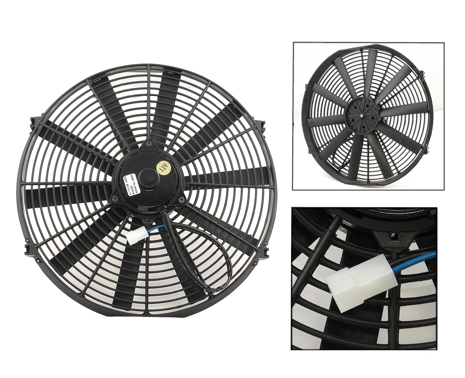 16 Inch 2,000 CFM Mr. Gasket Electric Cooling Fan 1988MRG Fan, Single, in. Diameter, Reversible, cfm, Black, Plastic, Each