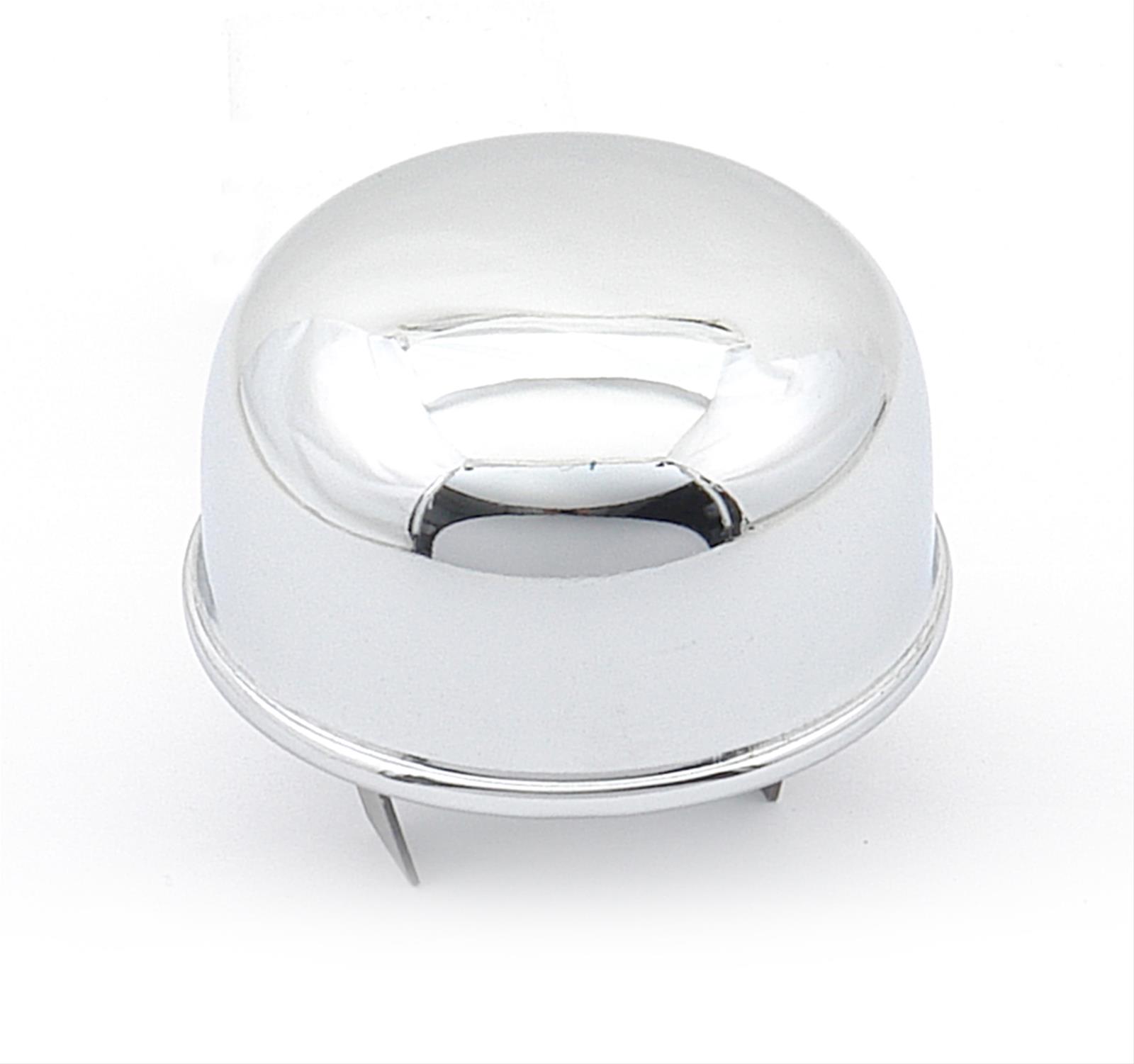 Mr. Gasket Chrome Valve Cover Breathers 2060MRG Breather, Push-On, Round, Steel, Chrome, Logo, Each