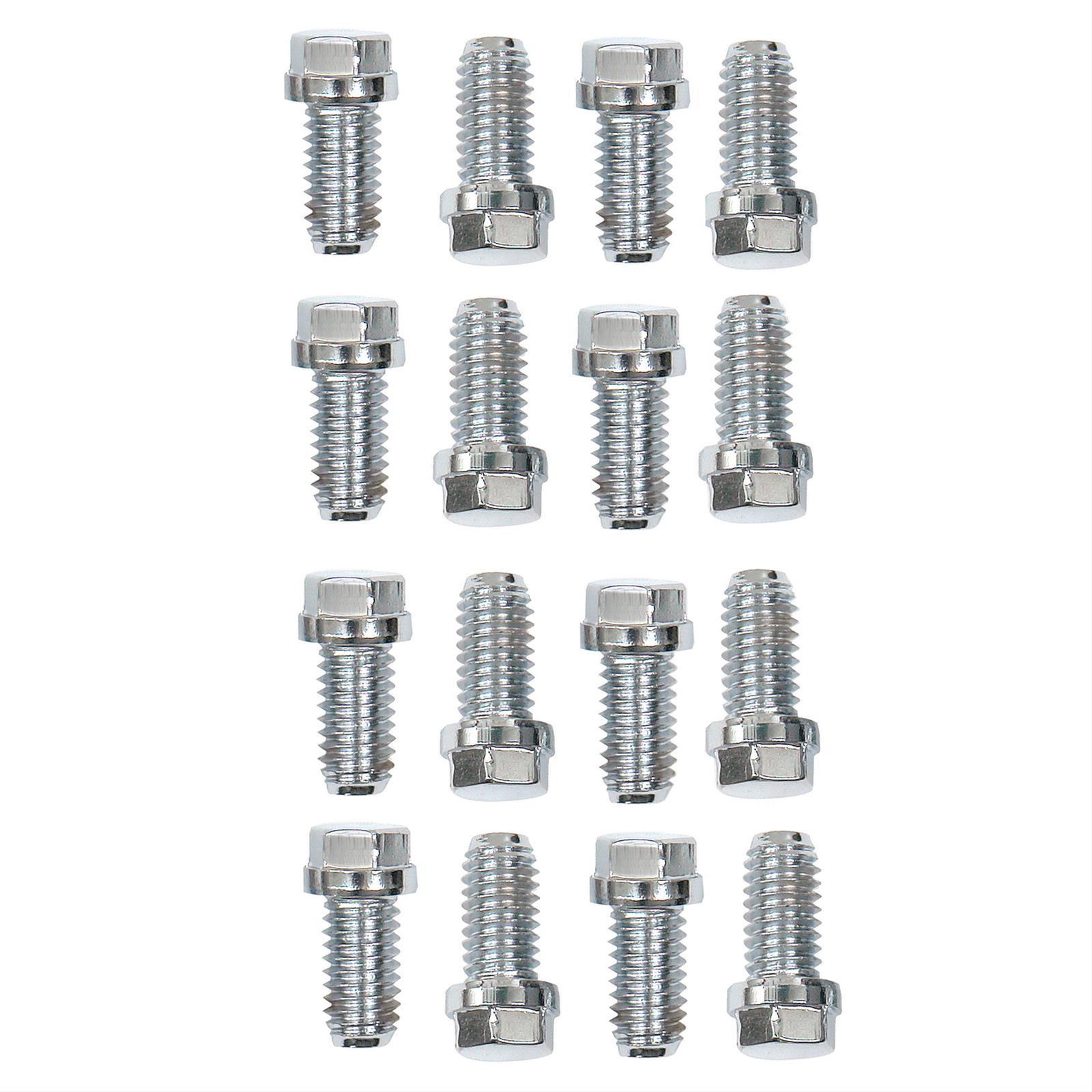 Mr. Gasket Header Bolts 2211G Fasteners, Bolts, Hex Head, Stainless Steel, Chevy, Ford, Buick, Set of 16