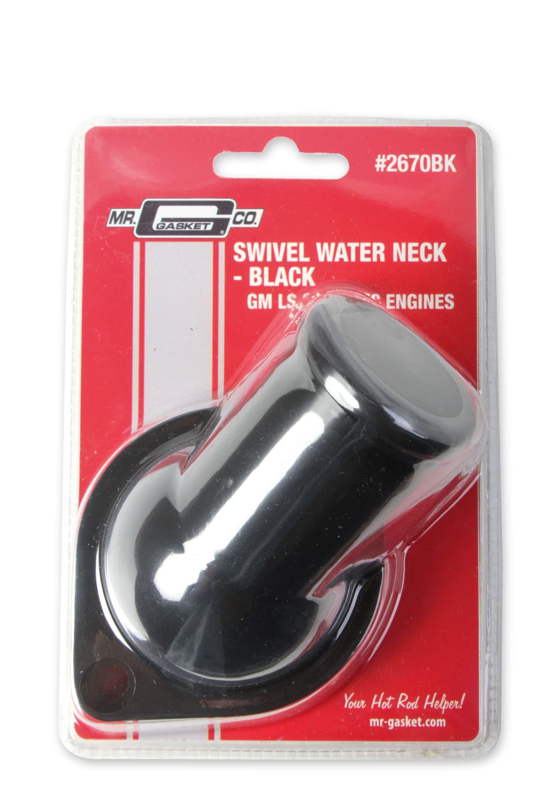Mr. Gasket Water Necks 2670BK Neck, Aluminum, Black Anodized, Swivel, 60 Degree, Chevrolet, LS, Each thumbnail 4