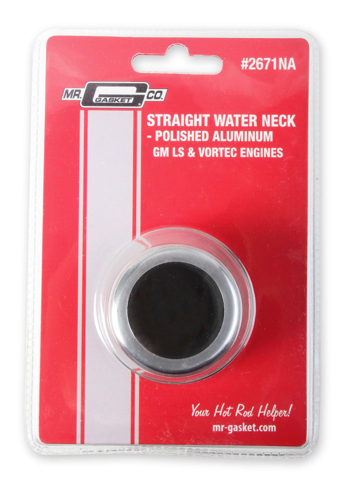Mr. Gasket Water Necks 2671NA Neck, Aluminum, Polished, Straight Up, 1.50 in. Hose, GM, LS Engine, Each thumbnail 3