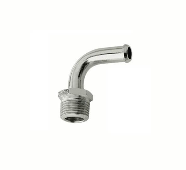 Mr. Gasket Low-Loss Fuel Fittings 2970G Fitting, Adapter, NPT to Hose Barb, 90 Degree, Brass, Natural, 3/8 in. NPT, 3/8 in. Hose Barb, Each thumbnail 2