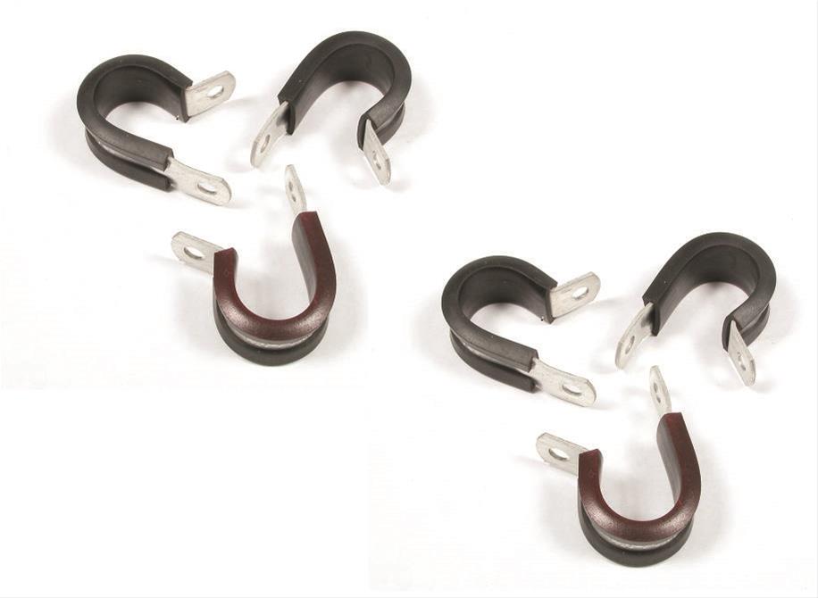 Mr. Gasket Hose Mounting Clamps 3772G Clamps, Cushioned, Steel, Cadmium Plated, One .375 in. Diameter Hole, Set of 6
