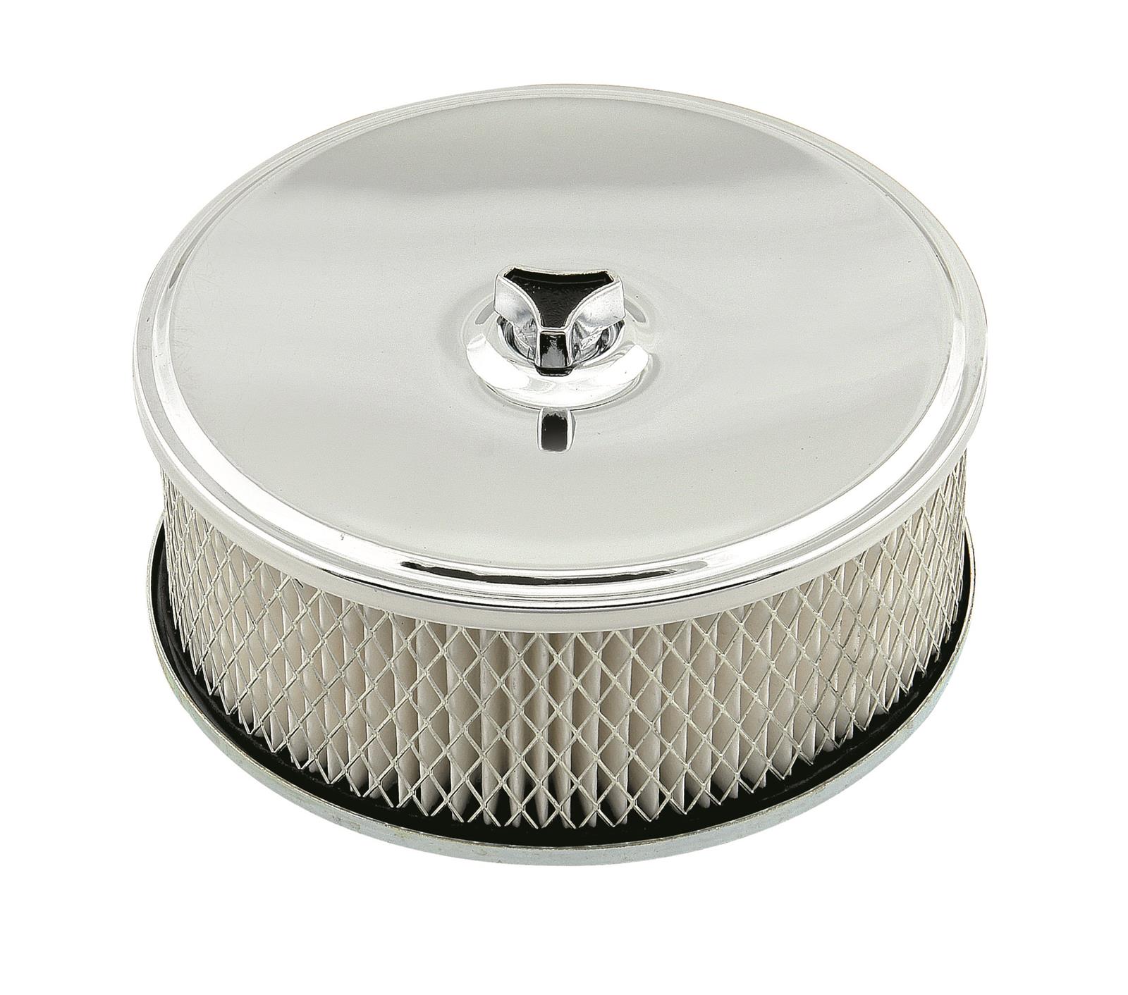 Mr. Gasket Deep-Dish Air Cleaners 4346 Filter Assembly, Deep-Dish, 6 1/2 in. Diameter, Round, Steel, Zinc/Chrome, 2 7/16 in. Filter Height, Each