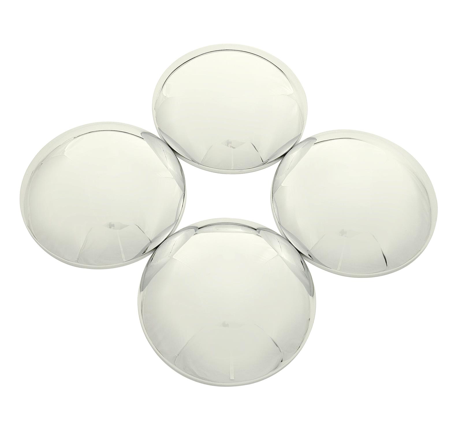 Mr. Gasket Chrome Plated Hubcaps 4580 Center Caps, Steel, Chrome, Snap-In, Smoothy Style, 10.125 in. Diameter, Baby Moon Design, Set of 4