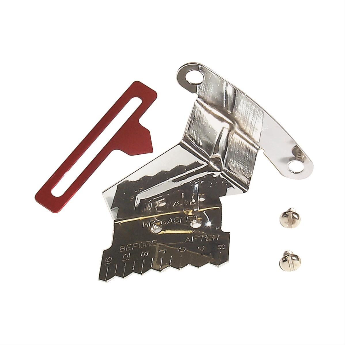 Mr. Gasket Timing Tabs 4599 Pointer, Steel, Chrome/Red, 8 in. Balancer, Chevy, Big Block, Each