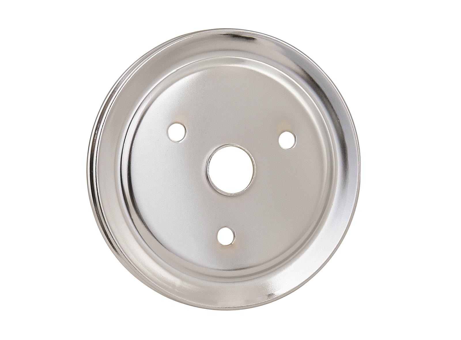 Mr. Gasket Chrome Plated Crank Pulleys 4972 Crankshaft Pulley, V-Belt, 1-Groove, Steel, Chrome, Chevy, Small Block, Short Pump, Each
