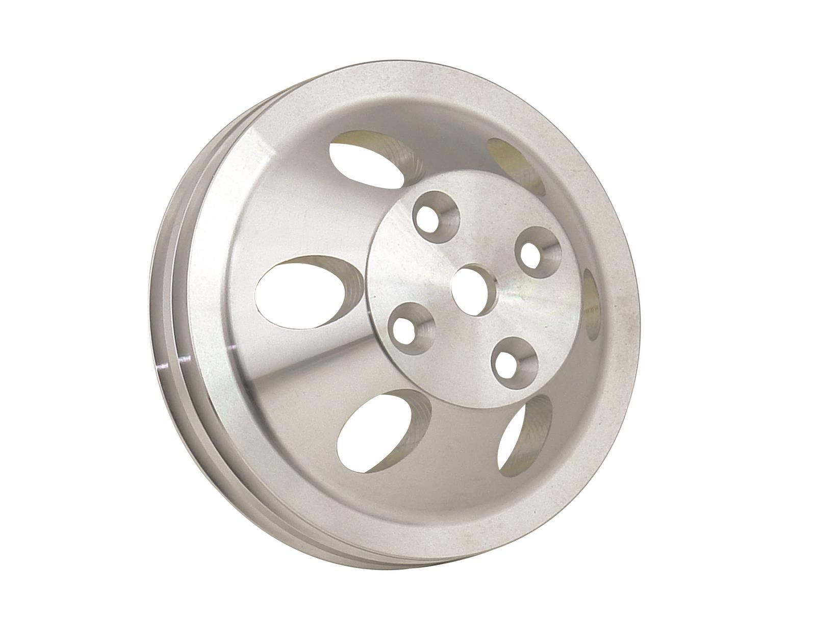 Mr. Gasket Billet Style Aluminum Water Pump Pulleys 5315 Pulley, V-Belt, 2-Groove, Aluminum, Chevy, Oldsmobile, Small Block, V8, Each