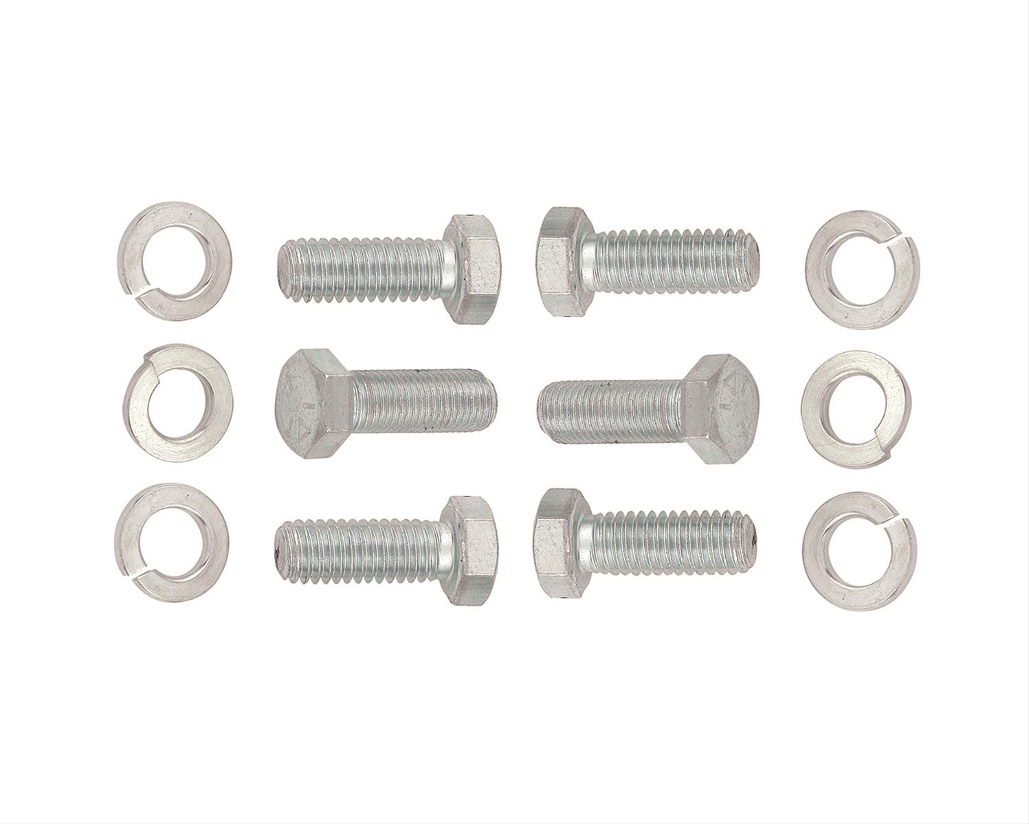 Mr. Gasket Crank Pulley Bolts 5322G Crankshaft Bolts, Grade 5, Zinc Plated, Chevy, Small, Big Block, Includes Lock Washers, Set of 6