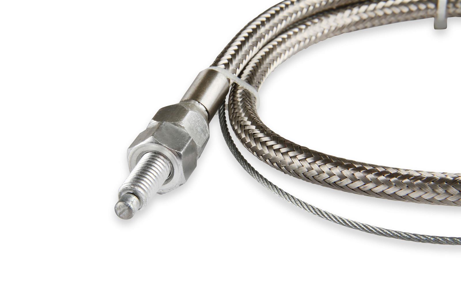 Mr. Gasket Universal Throttle Cable Kits 5657 Cable, Braided Stainless Steel, Natural, 36 in. Long, with 24 in. Sleeve, Trim to Fit, with Instructions, Universal, Each thumbnail 3