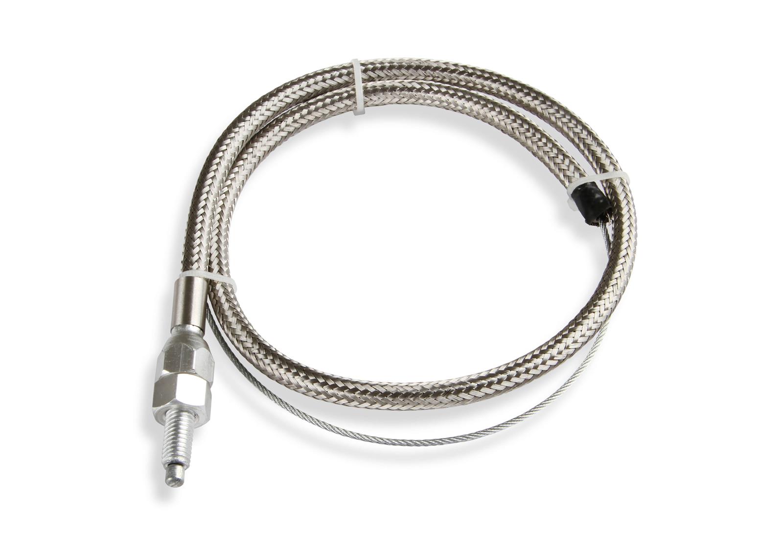 Mr. Gasket Universal Throttle Cable Kits 5657 Cable, Braided Stainless Steel, Natural, 36 in. Long, with 24 in. Sleeve, Trim to Fit, with Instructions, Universal, Each thumbnail 2