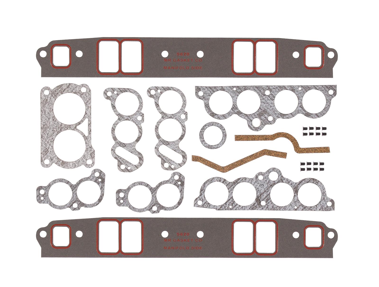 Mr. Gasket Ultra-Seal Intake Manifold Gaskets 5851 Gaskets, Intake, Composite, 2.00 in. x 1.25 in. Port, .0625 in. Thick, Chevy, 5.0/5.7L, TPI, Set