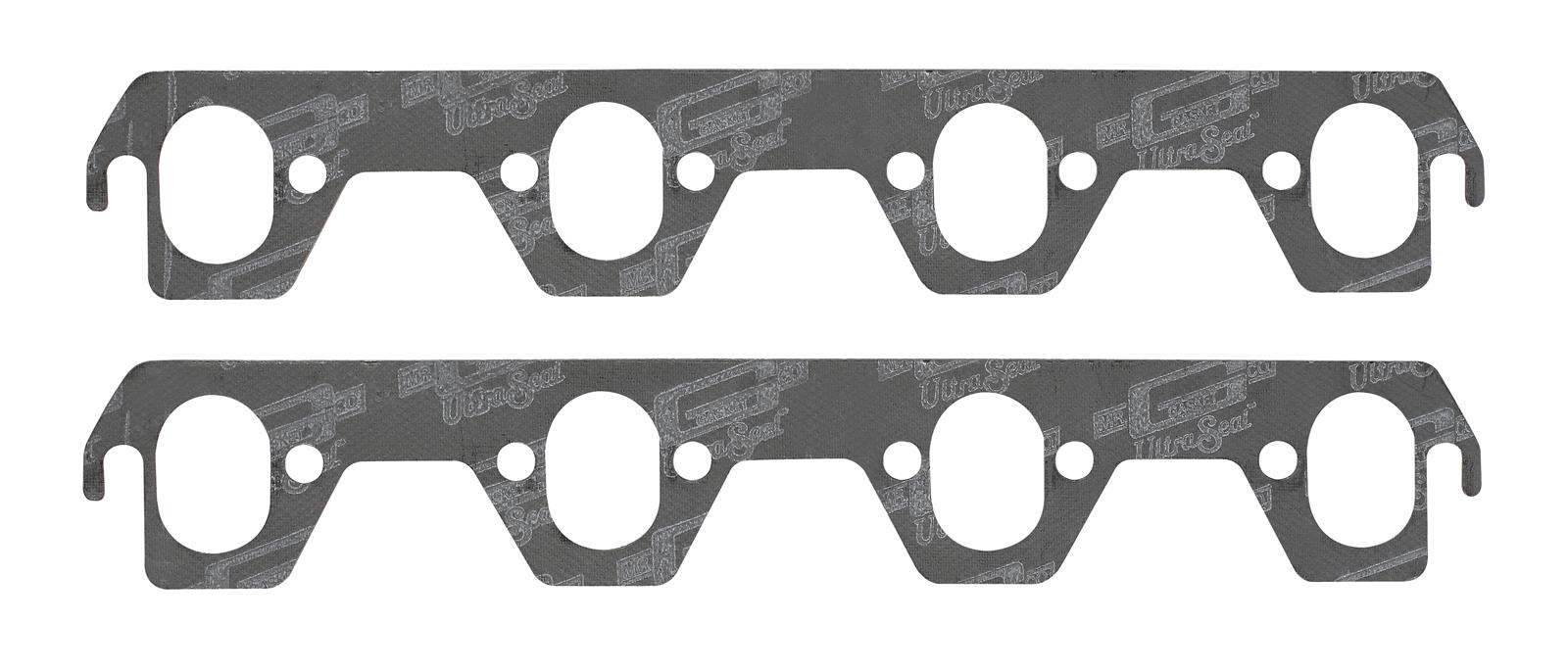 Mr. Gasket Ultra-Seal Exhaust Gaskets 5928 Gaskets, Header, Ultra-Seal, Steel Core Laminate, Oval Port, Ford, 221-302/351W, Pair