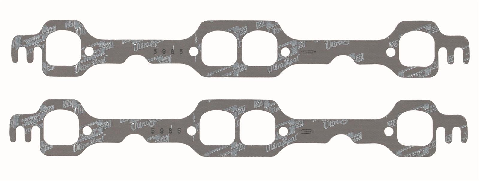 Mr. Gasket Ultra-Seal Exhaust Gaskets 5965 Gaskets, Header, Ultra-Seal, D-Port, Chevy, Small Block, Pair