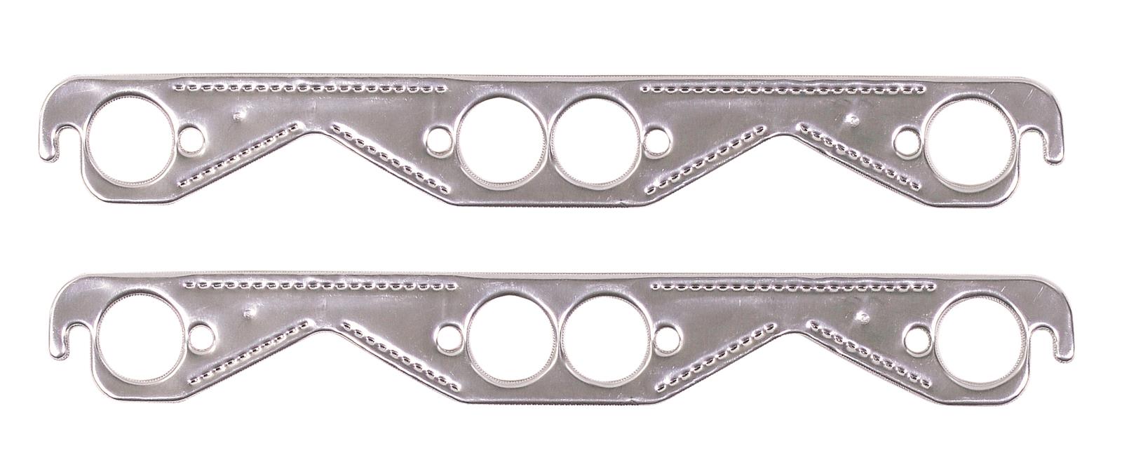 Mr. Gasket Aluminum Layered Exhaust Gaskets 7402G Gaskets, Header, Soft Aluminum, Large Round Port, Chevy, Small Block, Pair