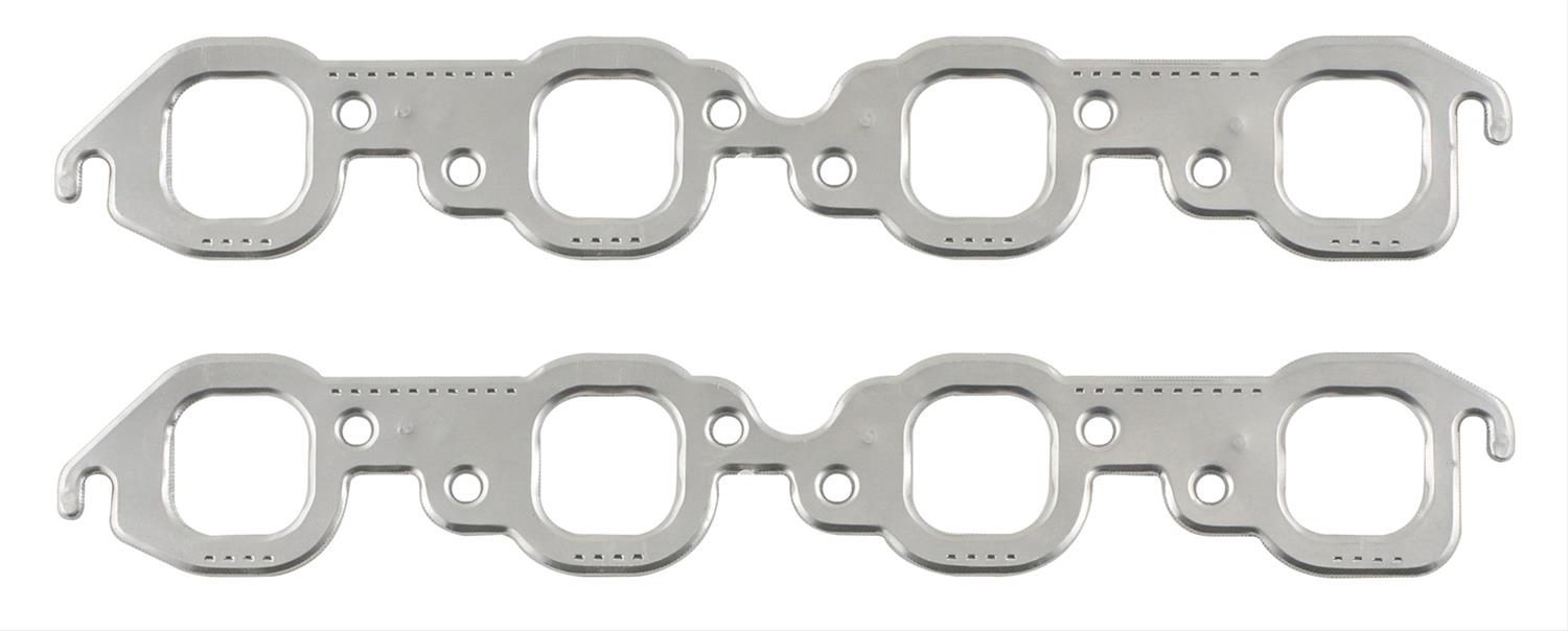 Mr. Gasket Aluminum Layered Exhaust Gaskets 7408G Manifold Gaskets, Layered, Square Port, Chevy, Big Block, Pair