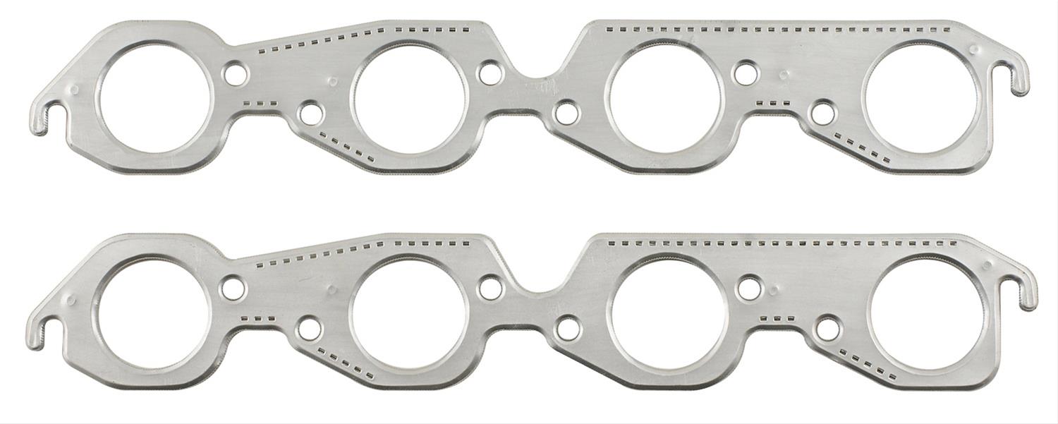 Mr. Gasket Aluminum Layered Exhaust Gaskets 7409G Manifold Gaskets, Layered, Round Port, Chevy, Big Block, Pair