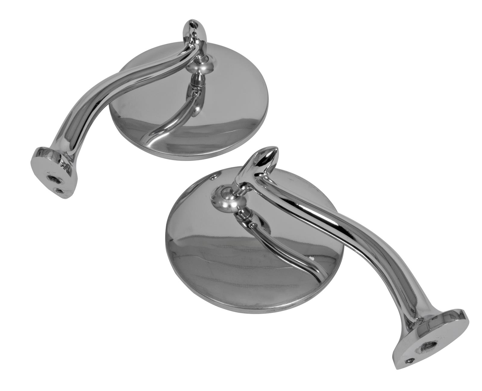 Mr. Gasket Swan Neck Mirrors 8218GMRG Mirrors, Neck, Mirrors, 4 in. Dia., Driver and Passenger Side, Aluminum, Stainless Steel, Polished, Pair thumbnail 2