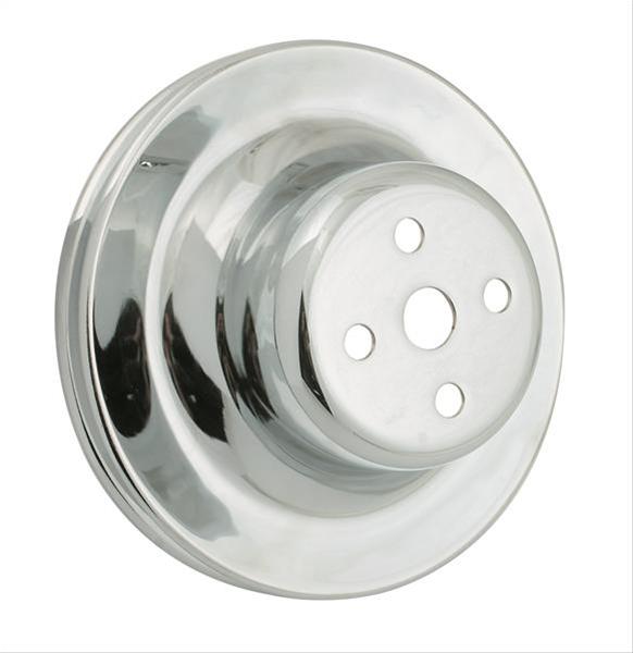 Mr. Gasket Chrome Water Pump Pulleys 8826 Pulley, V-belt Style, 1-groove, Steel, Chrome, 6.125 in. O.D., Ford, 289, Each