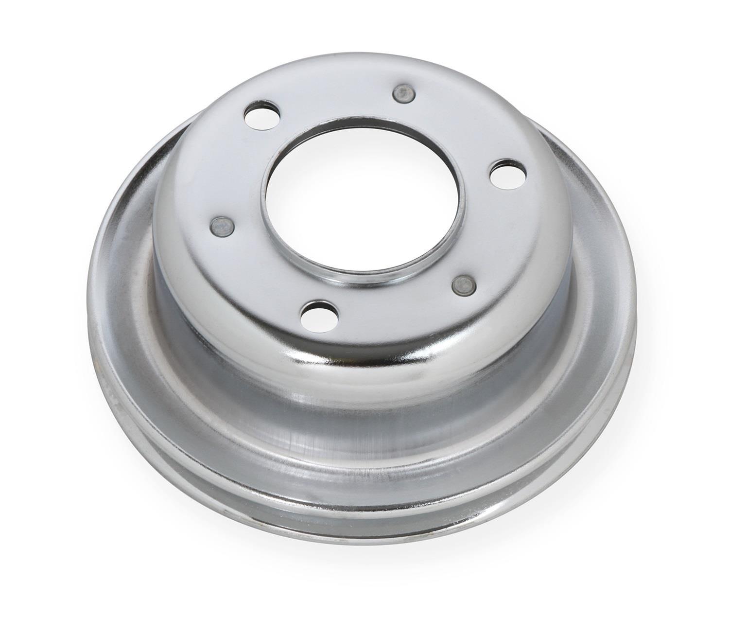 Mr. Gasket Chrome Plated Crank Pulleys 8827 Crankshaft Pulley, V-belt Style, 1-groove, Steel, Plated, 6.500 in. O.D., Ford, 260, 289, Each