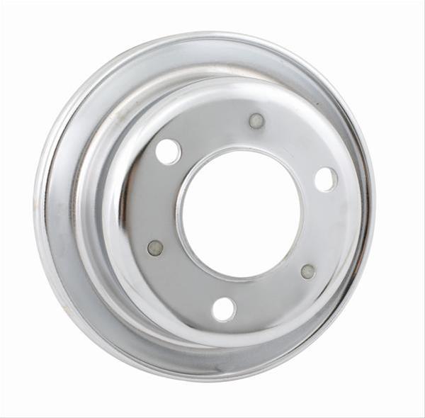 Mr. Gasket Chrome Plated Crank Pulleys 8827 Crankshaft Pulley, V-belt Style, 1-groove, Steel, Plated, 6.500 in. O.D., Ford, 260, 289, Each thumbnail 2