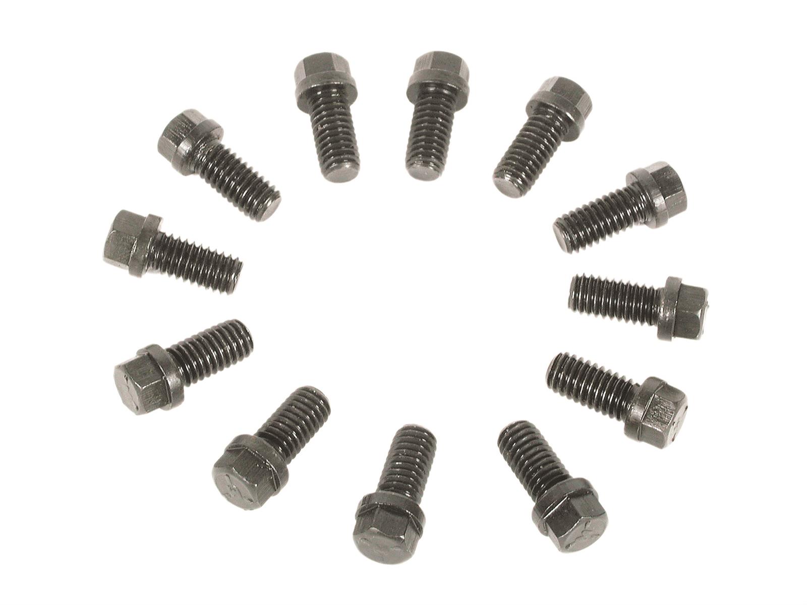 Mr. Gasket Header Bolts 915 Fasteners, Bolts, Hex Head, Steel, Black Oxide, Chevy, Chrysler, Pontiac, Set of 12