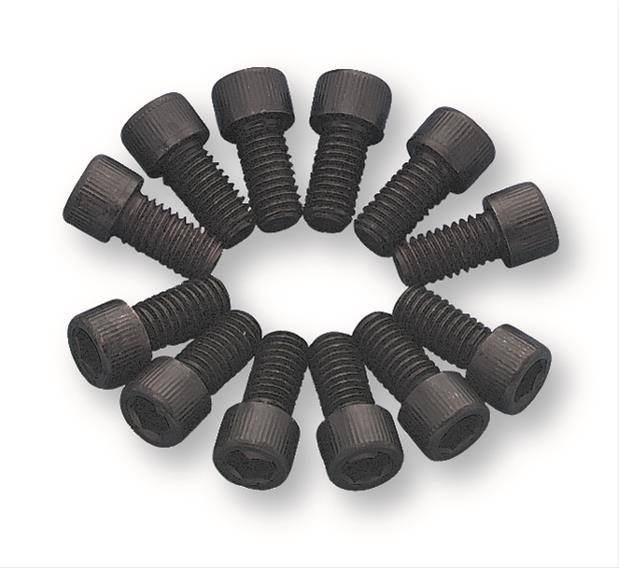 Mr. Gasket Header Bolts 916 Fasteners, Bolts, Allen Head, Steel, Black Oxide, Chevy, Chrysler, Pontiac, Set of 12