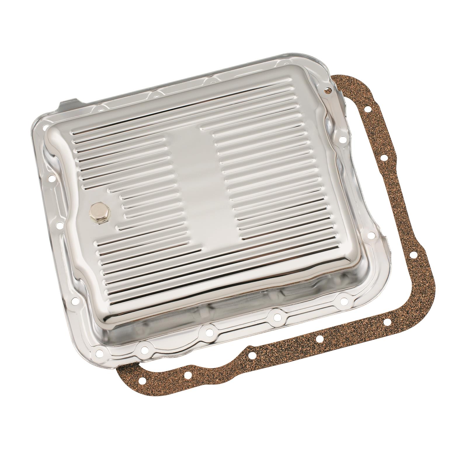 Mr. Gasket Automatic Transmission Oil Pans 9732 Pan, Stock, Steel, Chrome, GM, 700R4, Each