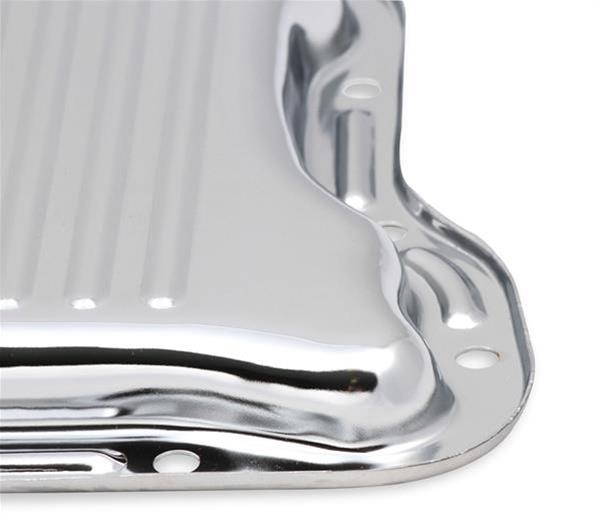 Mr. Gasket Automatic Transmission Oil Pans 9745CMRG Pan, Stock Capacity, Steel, Chrome, Finned, Chrysler, Torqueflite 727, Each thumbnail 2