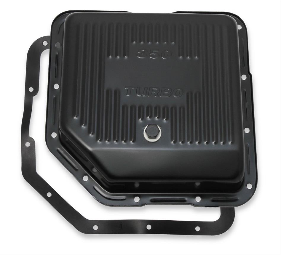 Mr. Gasket Automatic Transmission Oil Pans 9765BMRG Pan, Stock, Steel, EDP Coated Black, GM TH350, Each