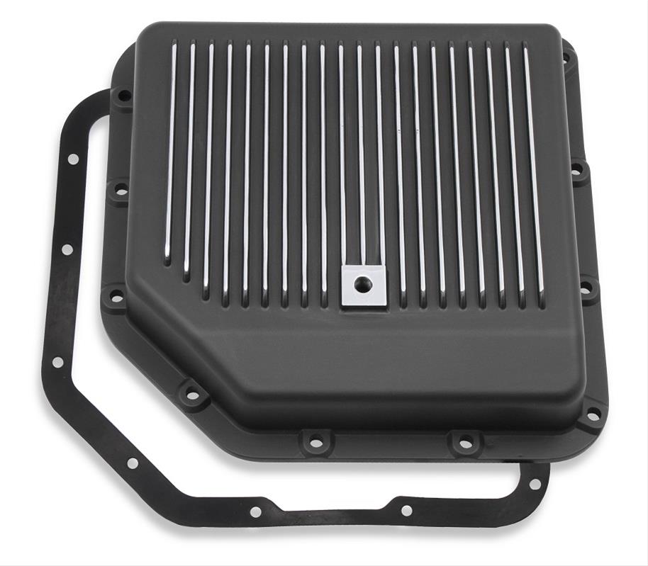 Mr. Gasket Automatic Transmission Oil Pans 9795BMRG Pan, Stock, Aluminum, EDP Coated Black, GM TH350, Each