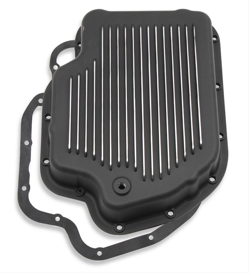 Mr. Gasket Automatic Transmission Oil Pans 9796BMRG Pan, Stock, Aluminum, EDP Coated Black, GM TH400, Each
