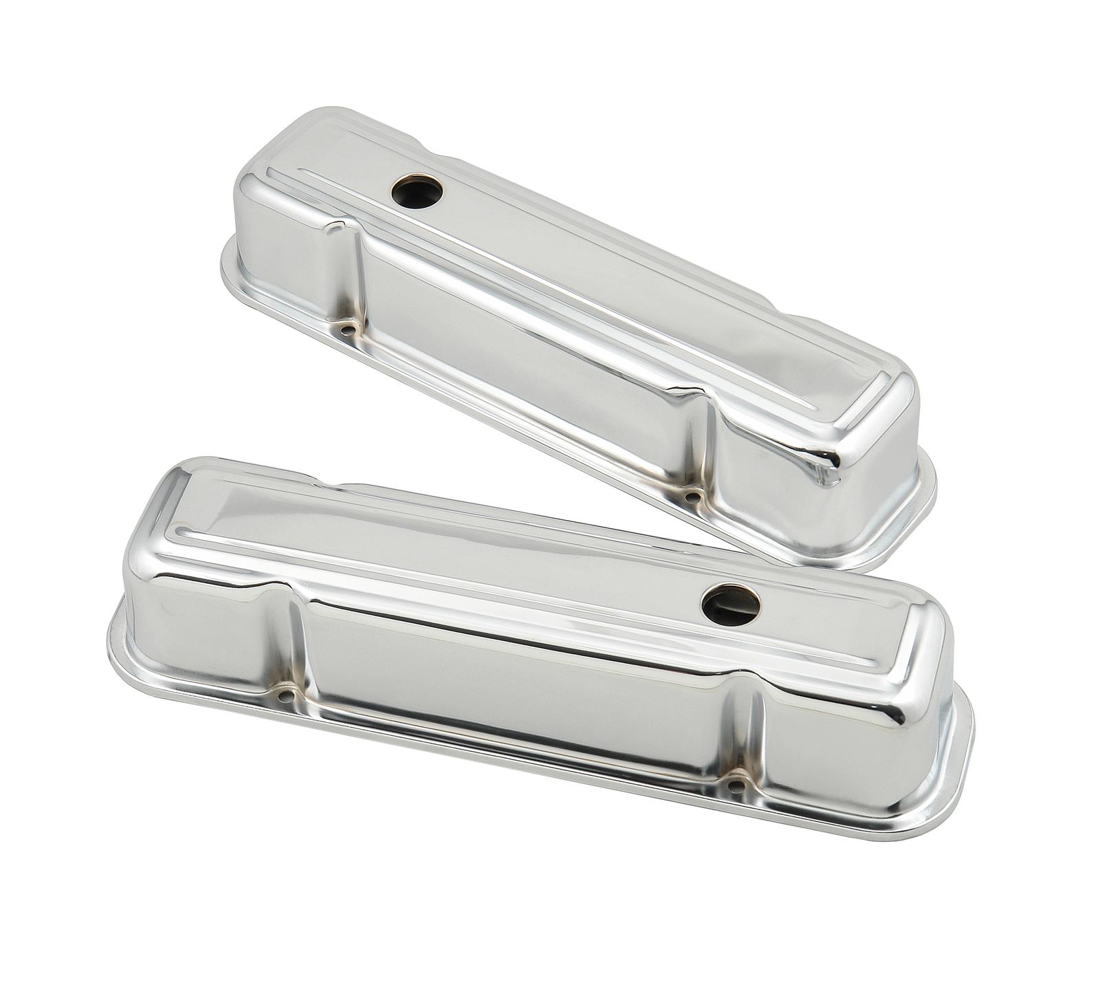 Mr. Gasket Chrome Valve Covers 9805 Covers, Tall, Steel, Chrome, Plain, Pontiac, V8, Pair