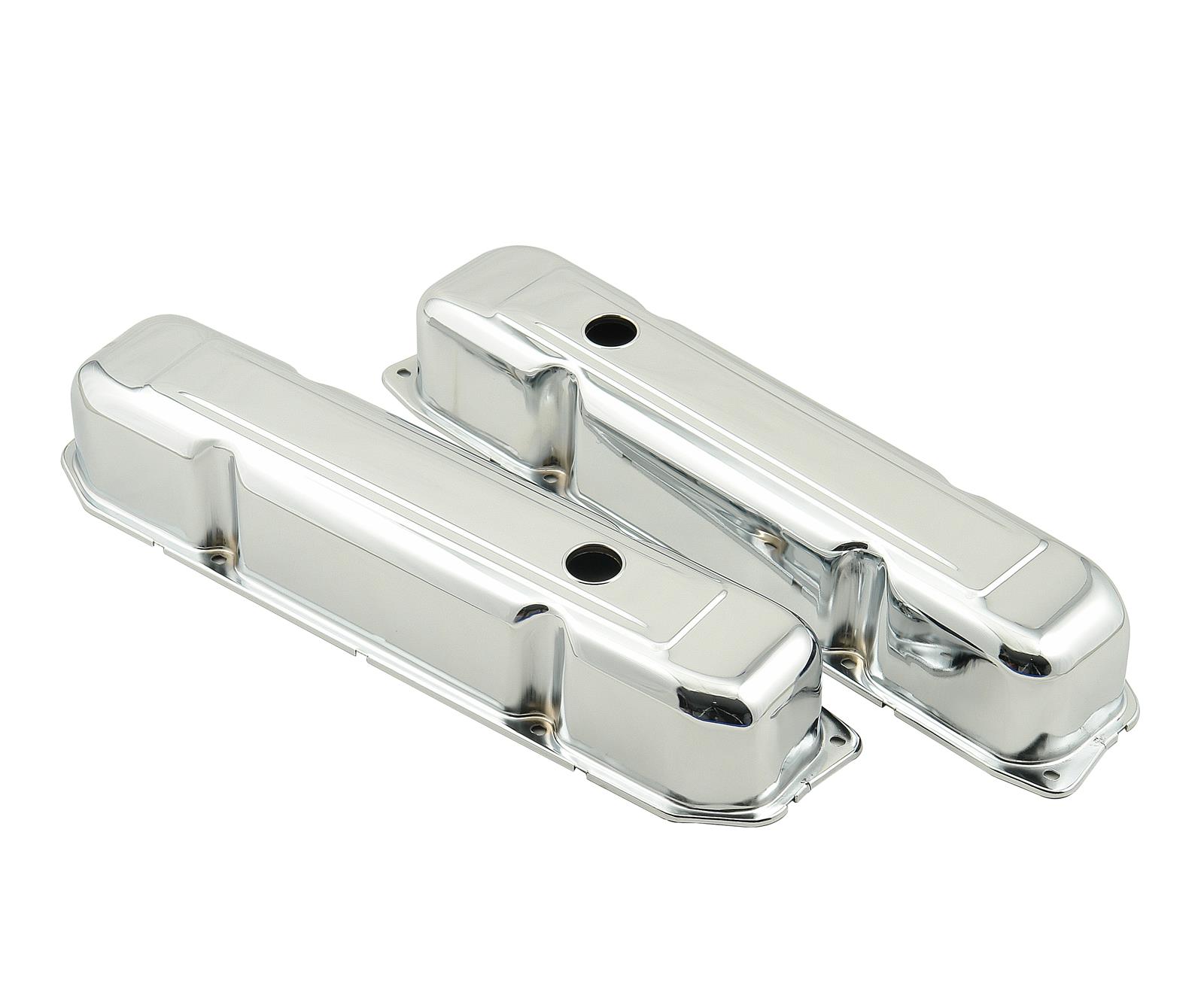 Mr. Gasket Chrome Valve Covers 9807 Covers, Stock Height, Steel, Chrome, Plain, Chrysler, Big Block, Pair