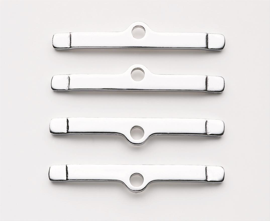 Mr. Gasket Valve Cover Clamps 9817 Hold-Down Tabs, Cover, Steel, Chrome Plated, Long, Universal, Set of 4