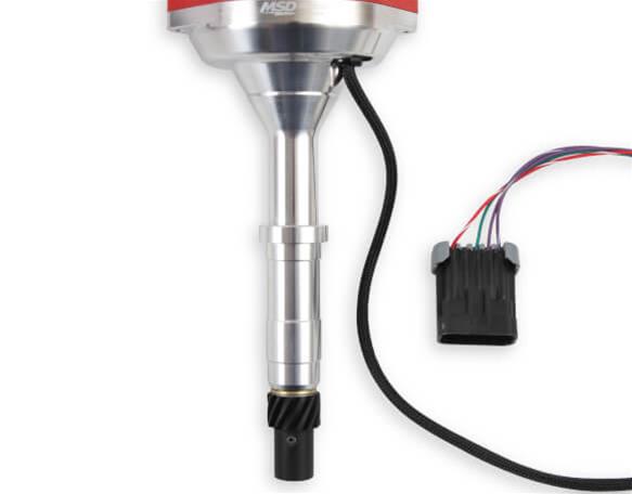 MSD Pro-Billet Dual Sync EFI Distributors 2387 Distributor, EFI, Hall Effect, Male HEI Cap, Melonized Gear, Billet Aluminum Housing, Red Cap, AMC, V8, Each thumbnail 5