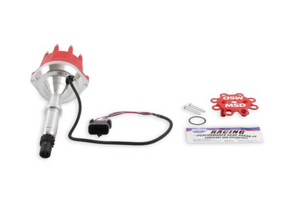 MSD Pro-Billet Dual Sync EFI Distributors 2387 Distributor, EFI, Hall Effect, Male HEI Cap, Melonized Gear, Billet Aluminum Housing, Red Cap, AMC, V8, Each thumbnail 8