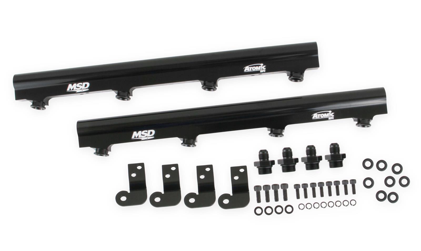 MSD Atomic EFI Billet Fuel Rails 2720 Rails, EFI, Aluminum, Black Anodized, for use with LS1/2/6 AirForce Manifold, Kit thumbnail 5
