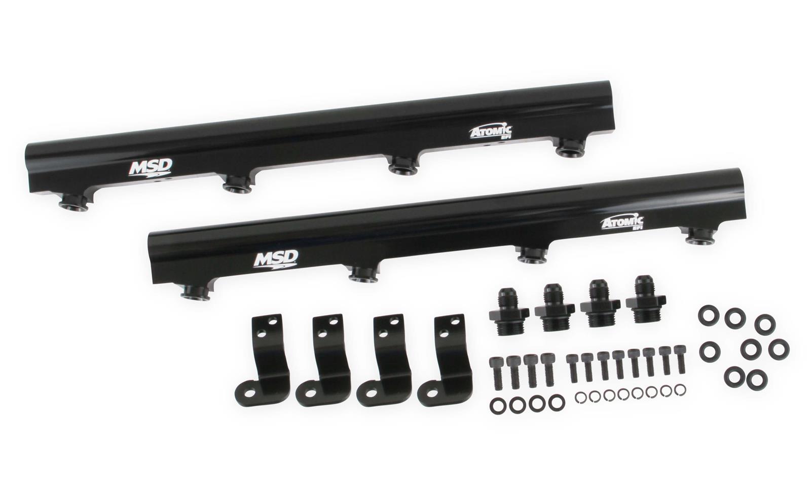 MSD Atomic EFI Billet Fuel Rails 2720 Rails, EFI, Aluminum, Black Anodized, for use with LS1/2/6 AirForce Manifold, Kit thumbnail 4