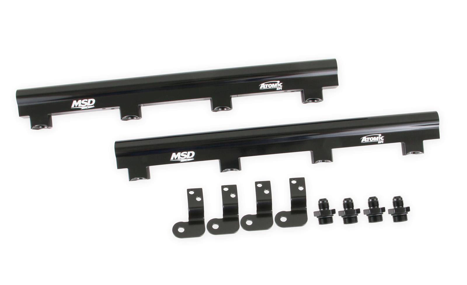 MSD Atomic EFI Billet Fuel Rails 2722 Rails, EFI, Aluminum, Black Anodized, for use with LS7 AirForce Manifold, Kit thumbnail 5