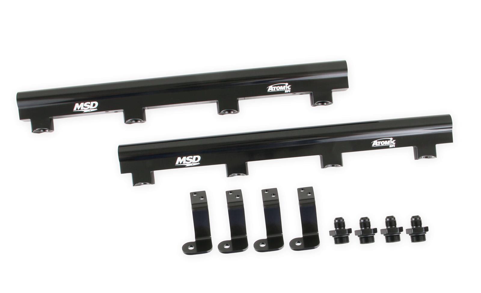 MSD Atomic EFI Billet Fuel Rails 2722 Rails, EFI, Aluminum, Black Anodized, for use with LS7 AirForce Manifold, Kit thumbnail 4