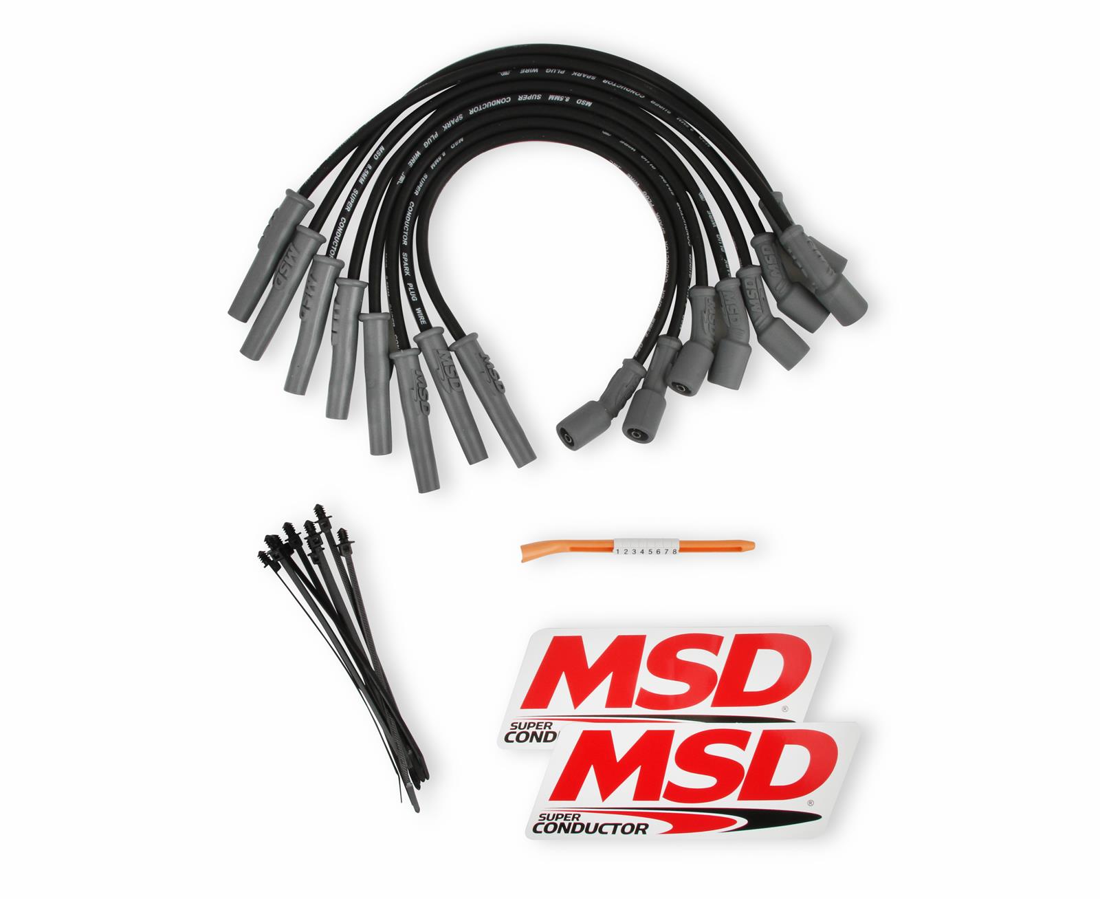 MSD 8.5mm Super Conductor Spark Plug Wire Sets 31633 Wires, Conductor, Spiral Core, 8.5mm, Black, Ford, F-150/Raptor, 6.2L, Set thumbnail 2