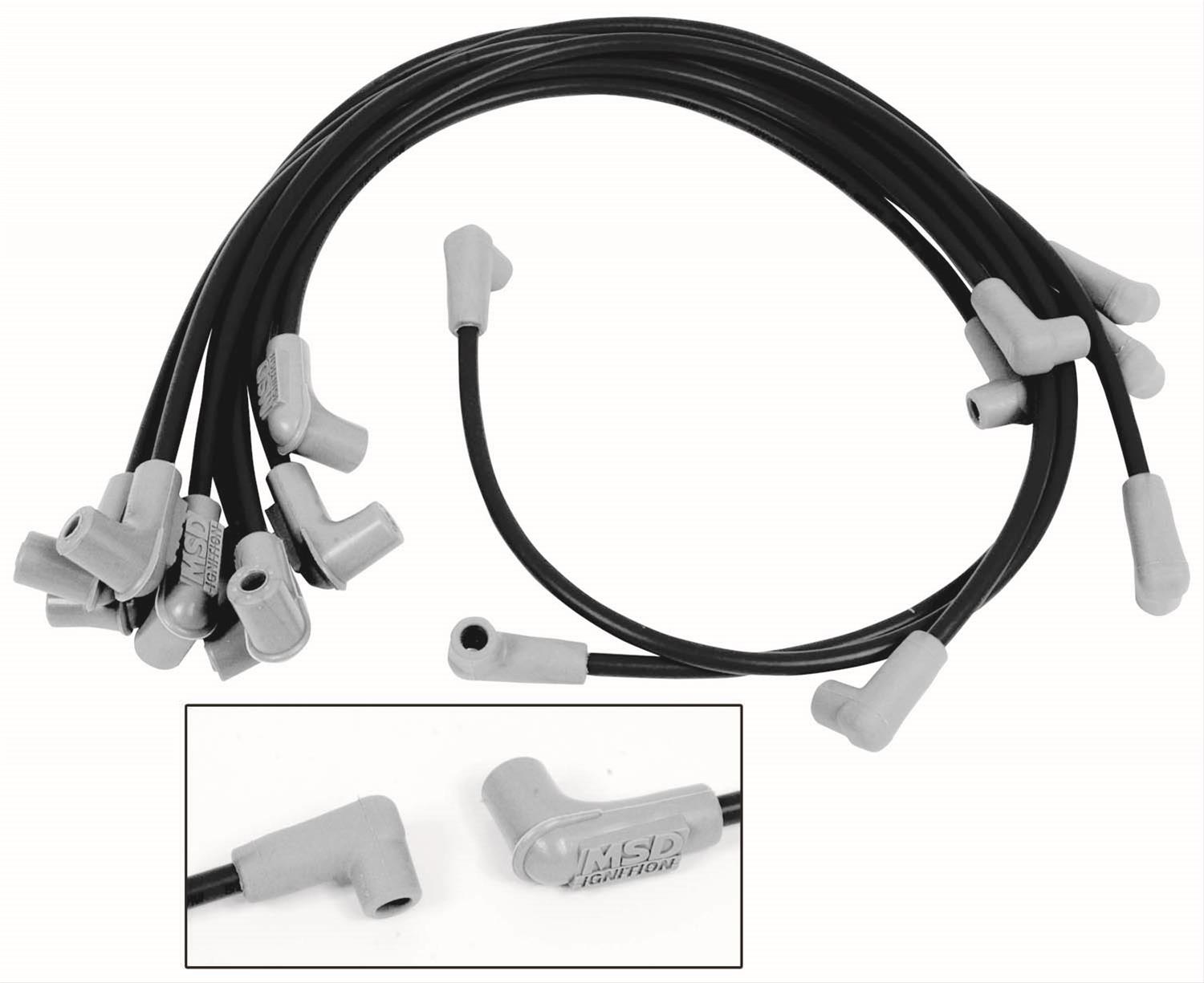 MSD 8.5mm Super Conductor Spark Plug Wire Sets 31833 Wires, Conductor, Spiral Core, 8.5mm, Black, 90 Degree Boots, Chevy, 5.0/5.7L, Set