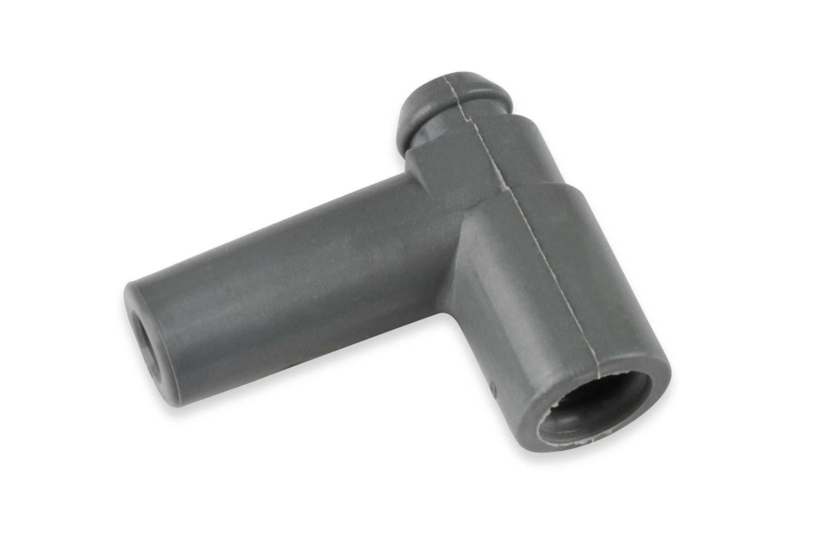 MSD Replacement Spark Plug Wire Terminals 34554 Boot, 90 Degree, Silicone, Gray, 8.5mm, GM HEI Nipple, Set of 50 thumbnail 4