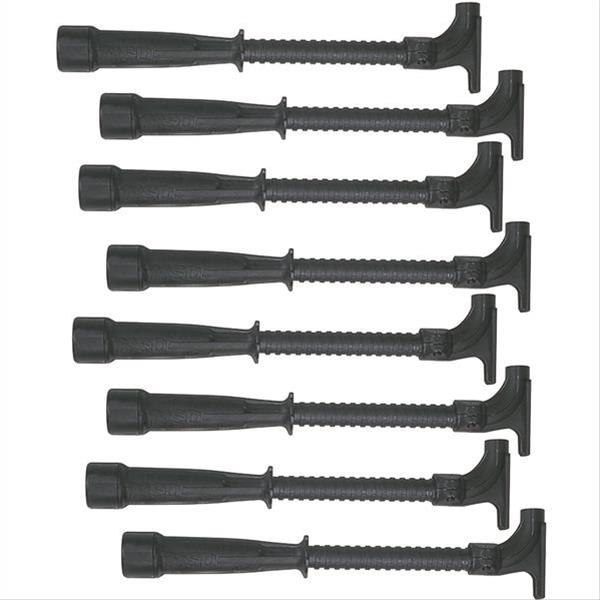 MSD Hemi Tubes 34753 Spark Plug Wire Components, Tubes, Plug Boot Type, Eight Straight Boot Ends, Rynite Plastic, Black, 8.5mm, Set of 8