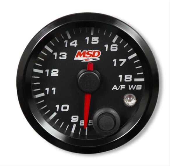 MSD Standalone Wideband Gauges 4650 Gauge, Air/Fuel Ratio, 8:5:1-18:1 Ratio, 2-1/16 in., Black Face, Analog, Kit