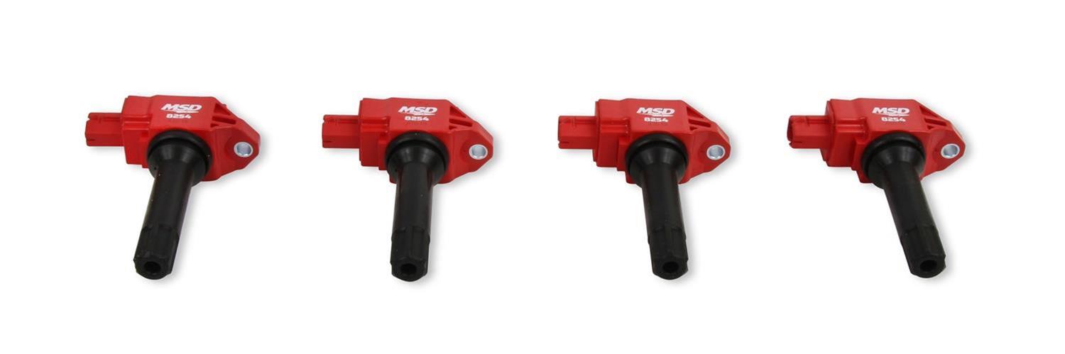MSD Blaster OEM Replacement Coils 82544 Ignition Coil, Blaster, Coil Pack Style, Red, Scion, Subaru, Toyota, H4, Set of 4 thumbnail 2