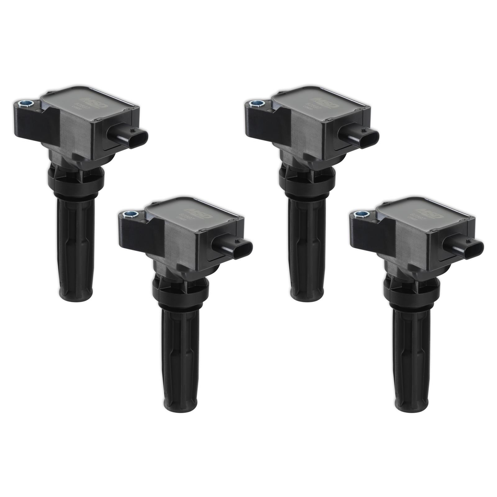 MSD Ford Eco-Boost Coils 825974 Ignition Coils, Eco-Boost, Coil Pack, Black, Ford, Set of 4