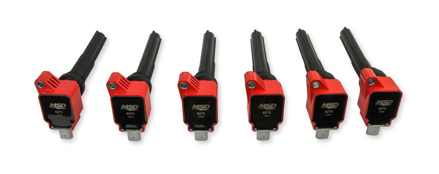 MSD Blaster OEM Replacement Coils 82706 Ignition Coil, OEM, Coil Pack, Epoxy, Female/Socket, Red, Rectangular, Ford, Set of 6 thumbnail 6