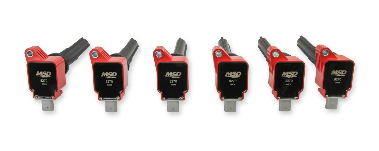 MSD Blaster OEM Replacement Coils 82706 Ignition Coil, OEM, Coil Pack, Epoxy, Female/Socket, Red, Rectangular, Ford, Set of 6 thumbnail 4